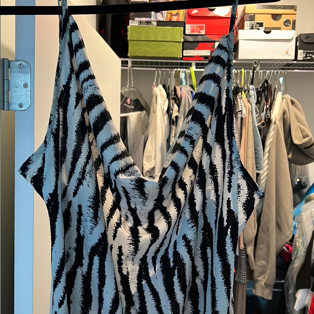 Pretty little thing zebra print cow neck maxi dress, great quality gently worn